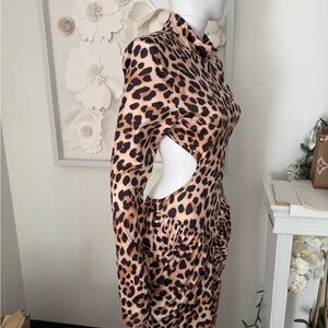 Leopard Print Cutout Dress